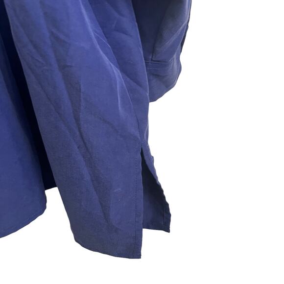 Catherines Women Tunic Top 32 Royal Blue Button Up Career Workwear Classic NEW - Picture 4 of 9